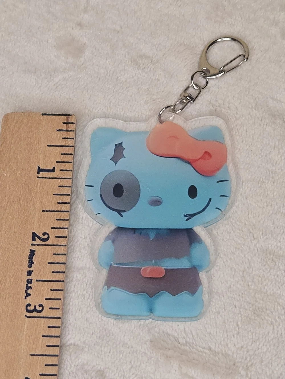 Hello Kitty Plastic Halloween Zombie Keychain